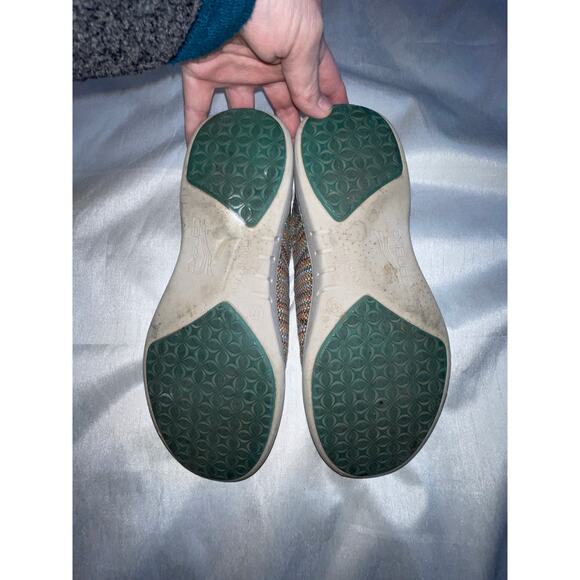 Dansko Belle Slip On Sneakers - Women's Size 37 - Textured Canvas Striped Shoes - Picture 10 of 10